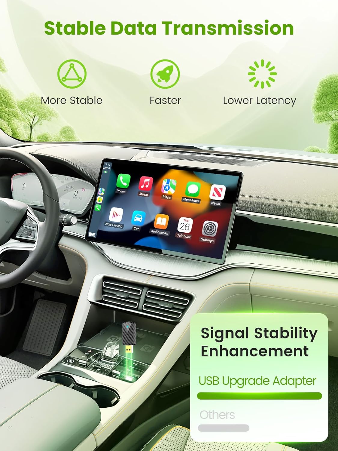 Compact and sleek design of CODONOVA CarPlay & Android Auto Adapter